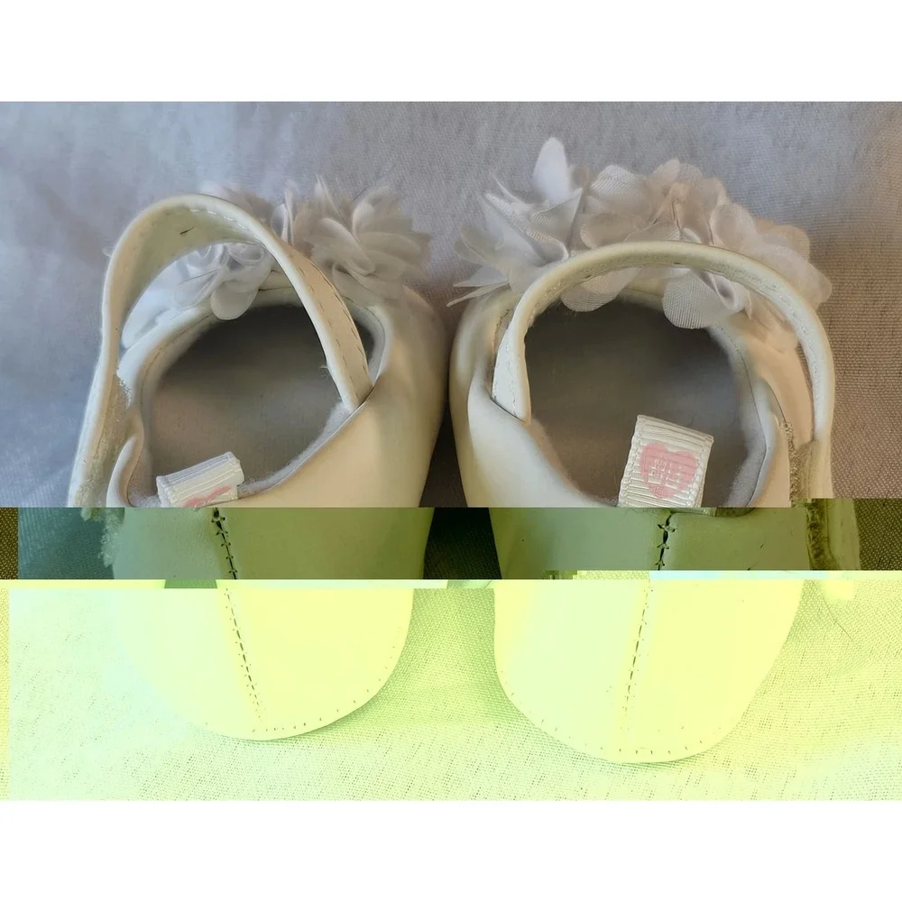 Stepping Stones Infant Baby Size 6 - 9 Soft White Dress Shoes